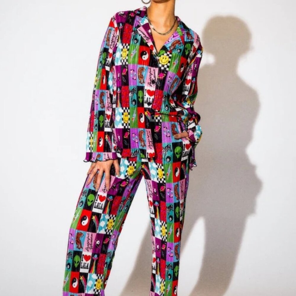 Patchwork Print Plisse Set - Picture 6 of 15